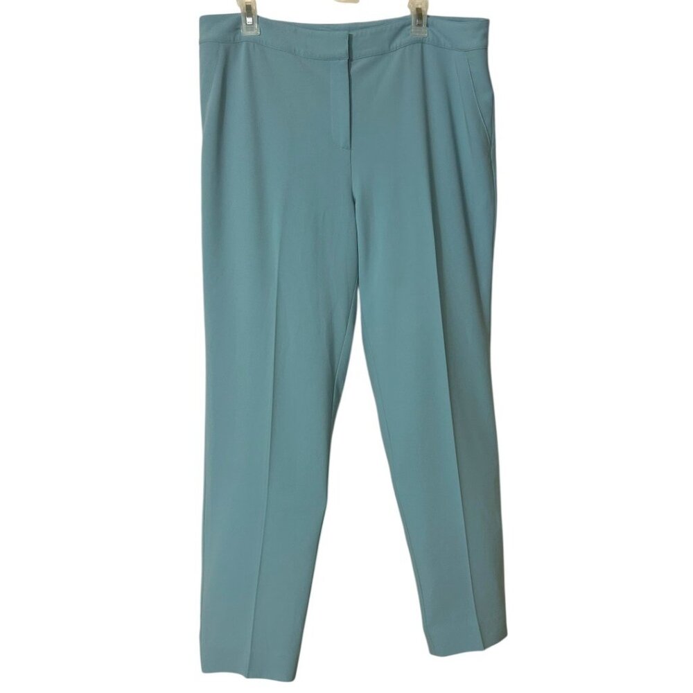 St. John Light Blue Straight-Leg Trousers Dress Pants Slacks‎ - Women's Size 12